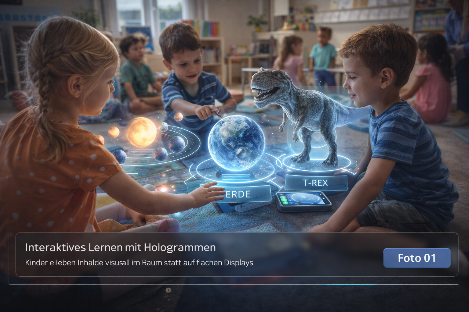 Platzhalterbild für interaktives holografisches Lernen in einer Kita oder Bildungseinrichtung